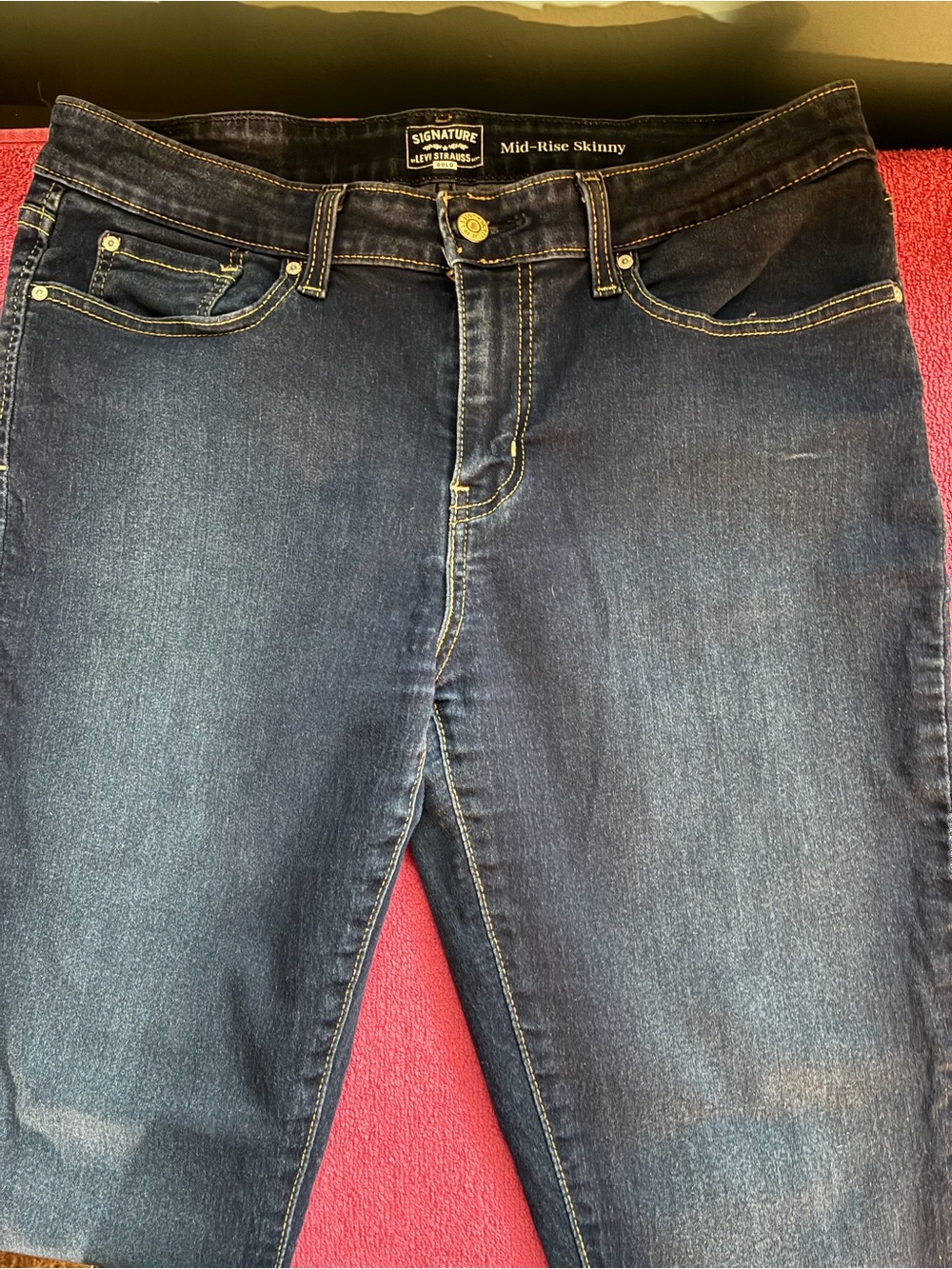 Signature by Levi Strauss Women’s Mid-Rise Skinny Jeans - Dark Blue